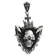 Sterling Silver Diamond Blade Skull Pendant