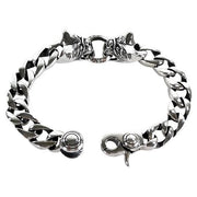 bulldog silver men's bracelet