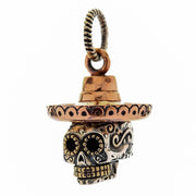 Cowboy Mexican Sugar Skull Sterling Silver Pendant