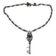 crown silver men's necklace