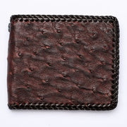 dark brown ostrich skin wallet