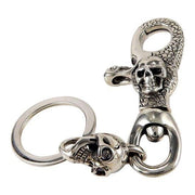silver diamond skull biker key chain