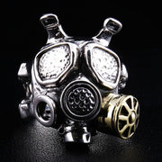 Silver US Military Gas Mask Mens Ring-Bikerringshop