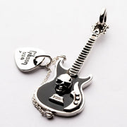 guitar & pick rock n roll pendant
