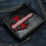 Row Red Cross Stingray Leather Biker Wallet