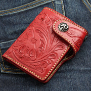 red indian genuine leather chain wallet for men