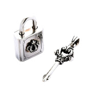 sterling silver lock and key pendant