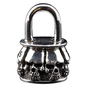 sterling silver skull gothic padlock pendant