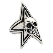 Sterling Silver Star Skull Rings