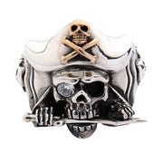 Jack Sparrow Crossbones Pirate Sterling Silver Skull Ring