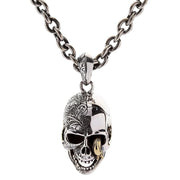 sterling silver worm skull chain necklace