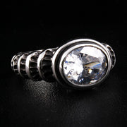 Diamond Topaz Gothic Ring